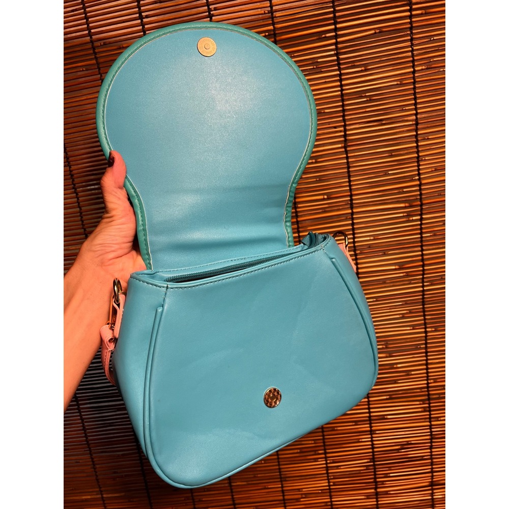 Vintage Rotary Phone Novelty Crossbody Bag Pastel Pink Blue Heart Retro Purse - Picture 6 of 8